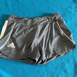 Gray Adidas Track shorts- worn twice- size small